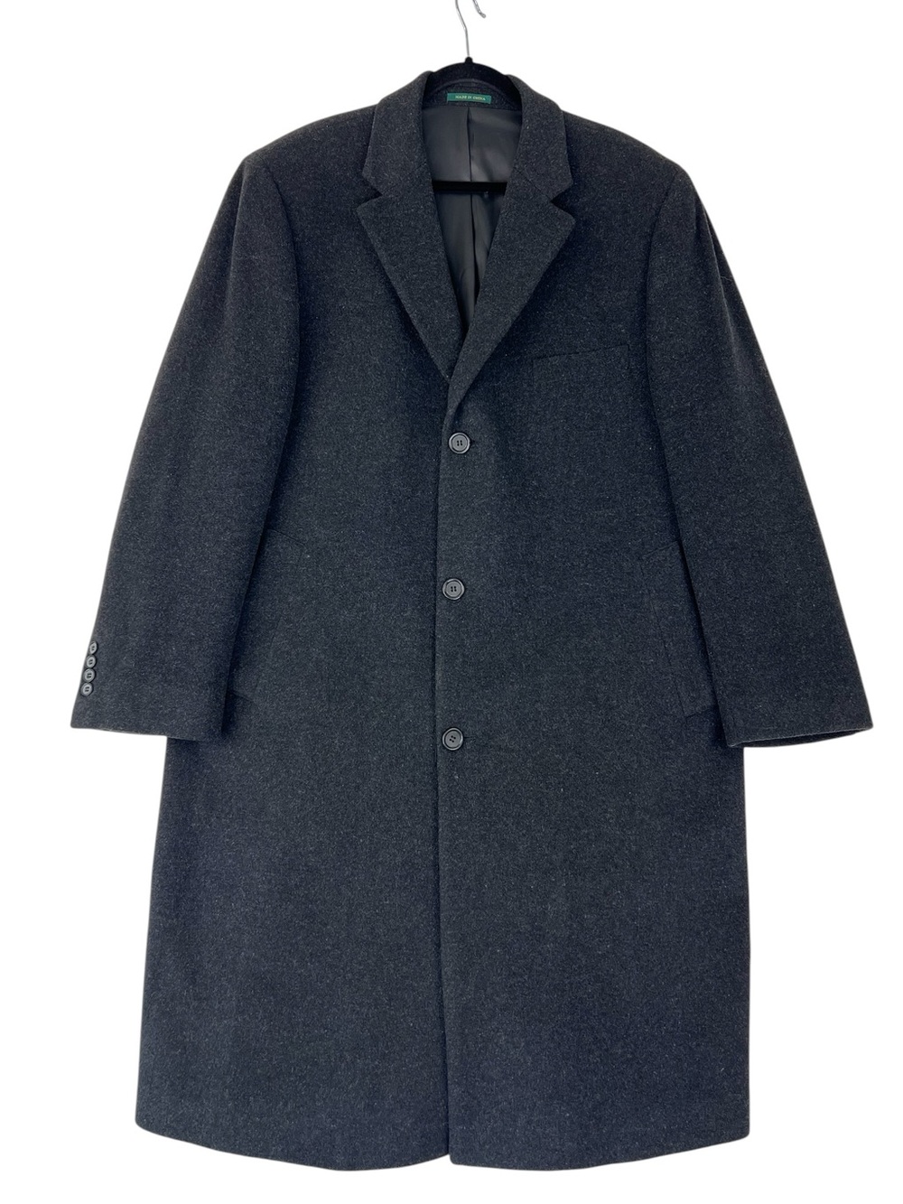 Lauren Ralph Lauren men's charcoal grey overcoat Coat wool cashmere blend 44R